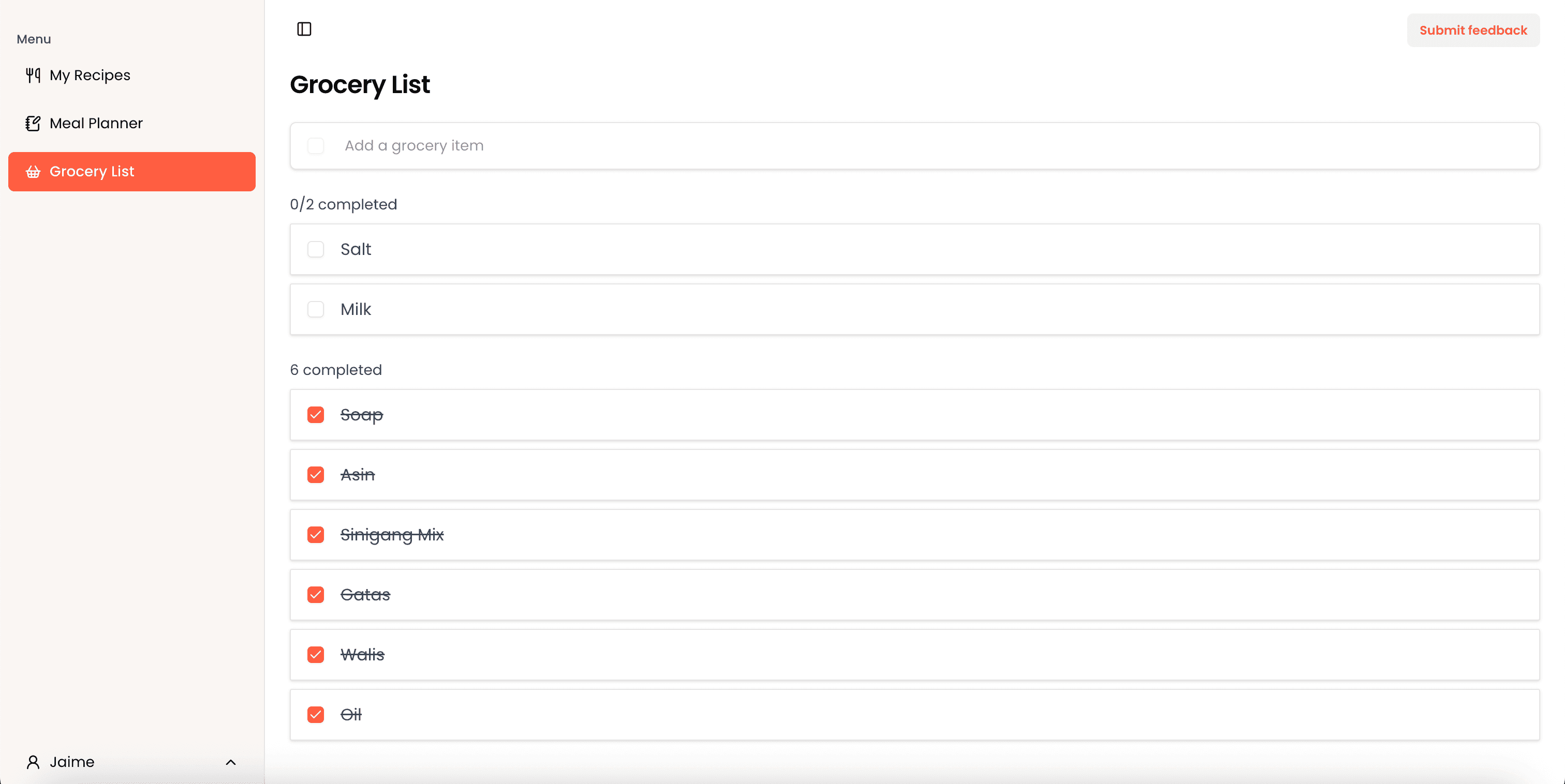 Automate your grocery list